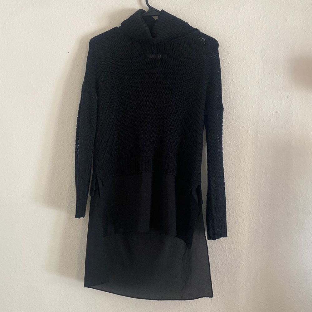 RS Style asymmetrical turtleneck sweater.